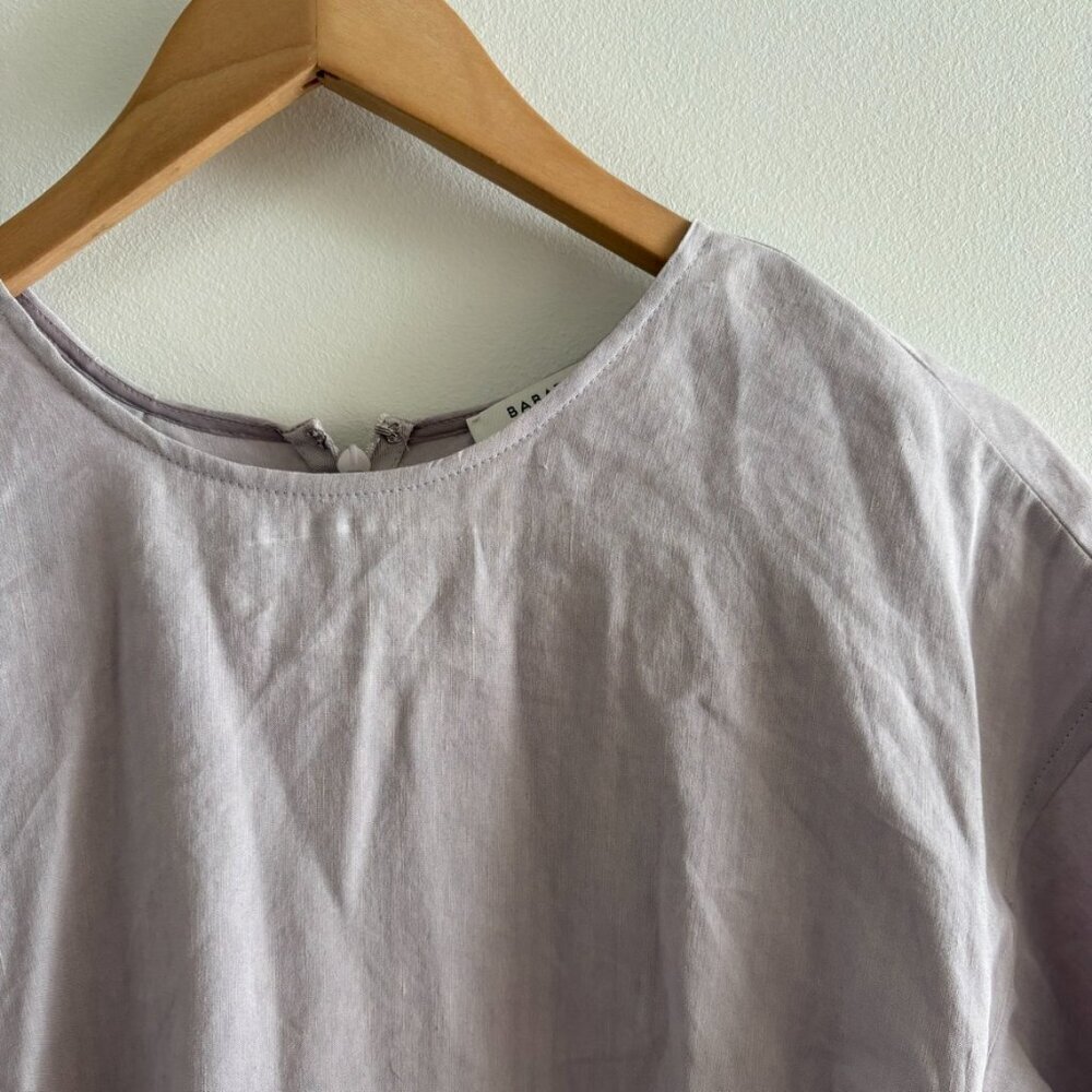 Aritzia Babaton Teilo Puff-Sleeve Linen Blend Stretch Shift Dress Lilac Size 0 - Picture 5 of 8